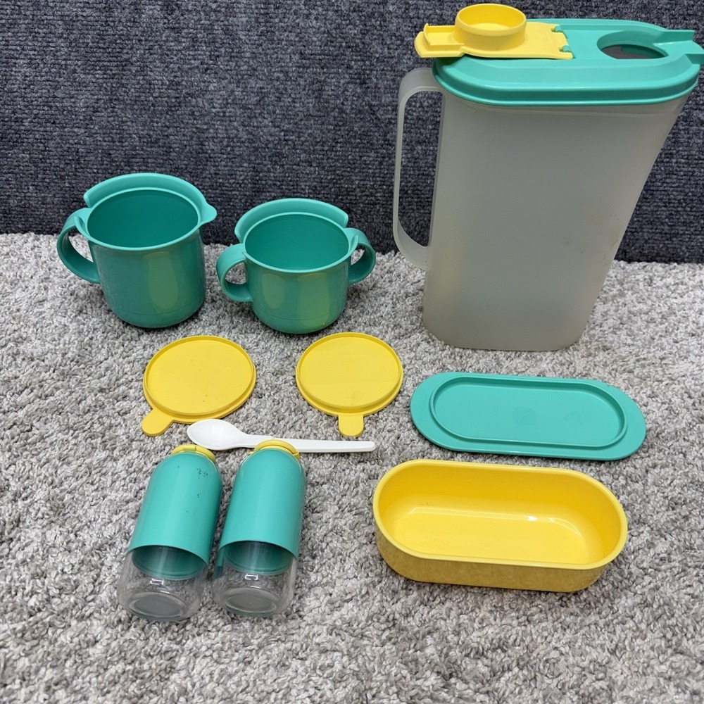 Vintage Tupperware huge lot salt pepper shaker cream sugar pitcher butter AS IS - Picture 13 of 16